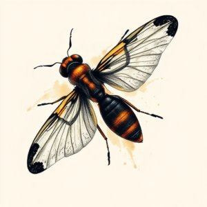 Brushstroke Firefly Tattoo