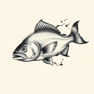 Brushstroke Fish Tattoo