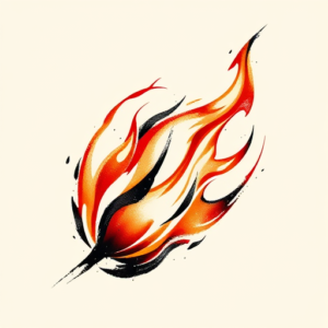 Brushstroke Flame Tattoo