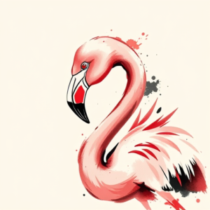 Brushstroke Flamingo Tattoo