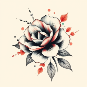 Brushstroke Floral Tattoo
