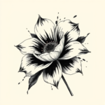 Brushstroke Flower Tattoo