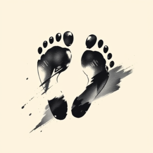 Brushstroke Footprint Tattoo
