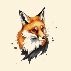 Brushstroke Fox Tattoo