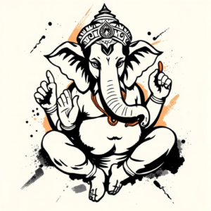 Brushstroke Ganesha Tattoo