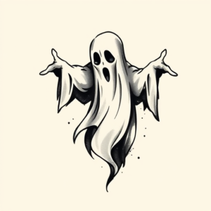 Brushstroke Ghost Tattoo