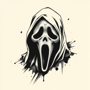 Brushstroke Ghostface Tattoo