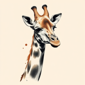 Brushstroke Giraffe Tattoo