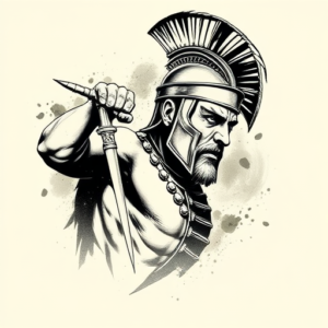 Brushstroke Gladiator Tattoo