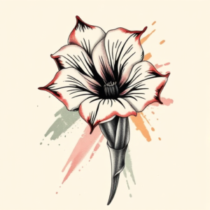 Brushstroke Gladiolus Tattoo