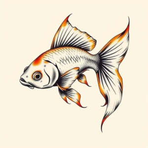 Brushstroke Goldfish Tattoo