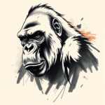 Brushstroke Gorilla Tattoo