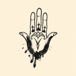 Brushstroke Hamsa Tattoo