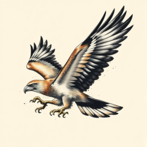 Brushstroke Hawk Tattoo