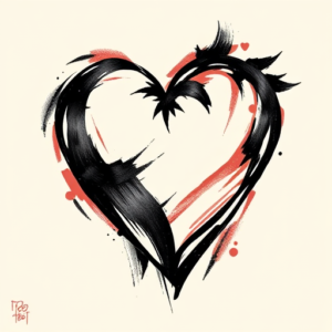 Brushstroke Heart Tattoo