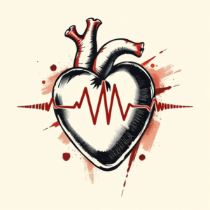 Brushstroke Heartbeat Tattoo