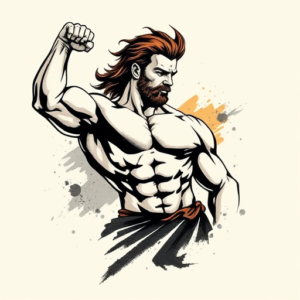 Brushstroke Hercules Tattoo