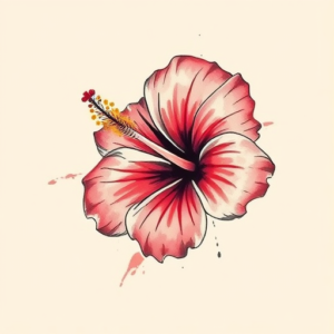 Brushstroke Hibiscus Tattoo
