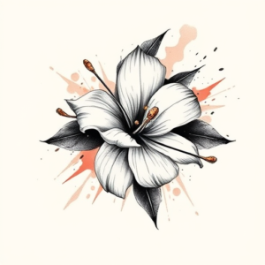 Brushstroke Honeysuckle Tattoo