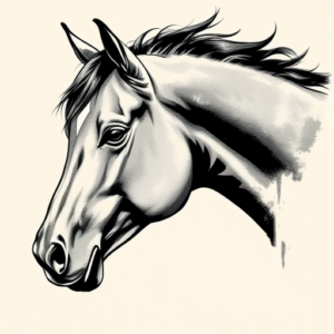 Brushstroke Horse Tattoo