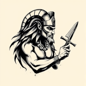 Brushstroke Horus Tattoo