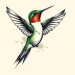 Brushstroke Hummingbird Tattoo