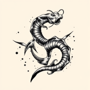 Brushstroke Hydra Tattoo