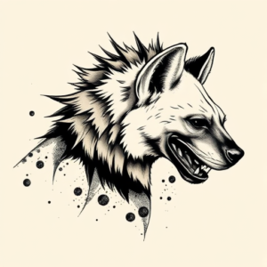 Brushstroke Hyena Tattoo