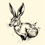 Brushstroke Jackalope Tattoo