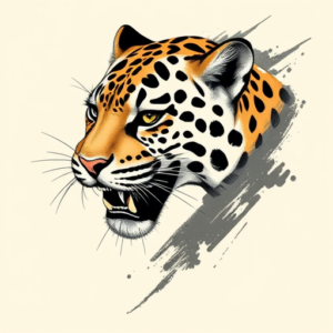 Brushstroke Jaguar Tattoo