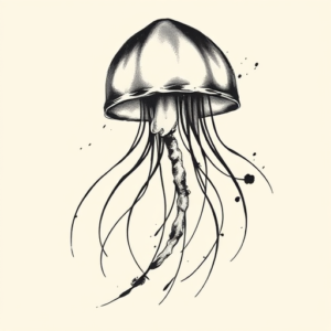 Brushstroke Jellyfish Tattoo