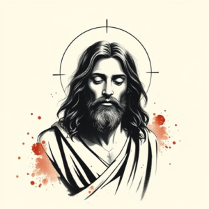 Brushstroke Jesus Tattoo