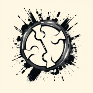 Brushstroke Jigsaw Tattoo