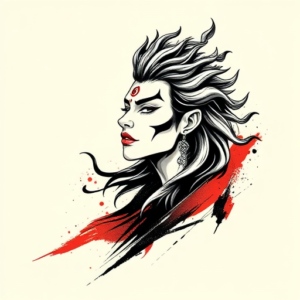 Brushstroke Kali Tattoo