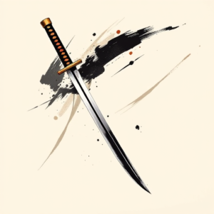 Brushstroke Katana Tattoo