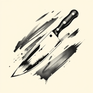 Brushstroke Knife Tattoo