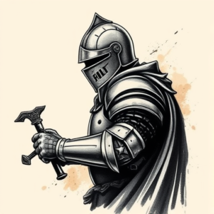 Brushstroke Knight Tattoo