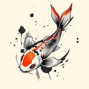 Brushstroke Koi Tattoo