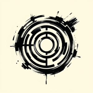 Brushstroke Labyrinth Tattoo