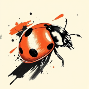 Brushstroke Ladybug Tattoo
