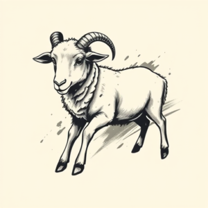 Brushstroke Lamb Tattoo