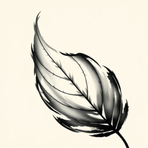 Brushstroke Leaf Tattoo