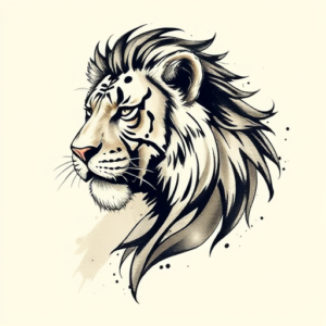 Brushstroke Leo Tattoo