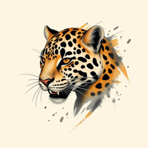 Brushstroke Leopard Tattoo