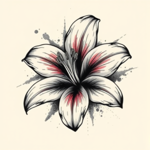 Brushstroke Lily Tattoo