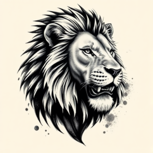 Brushstroke Lioness Tattoo