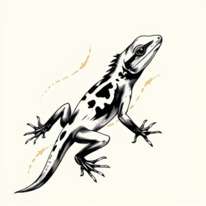 Brushstroke Lizard Tattoo