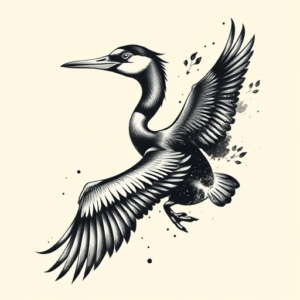 Brushstroke Loon Tattoo