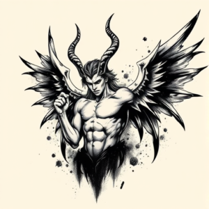 Brushstroke Lucifer Tattoo