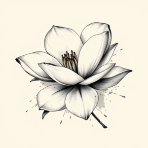 Brushstroke Magnolia Tattoo
